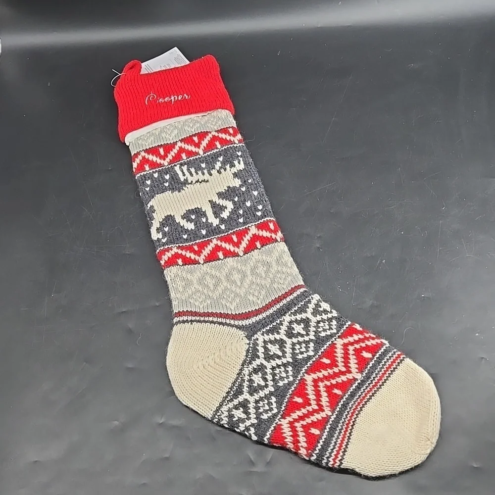 NEW COOPER Pottery Barn Christmas Holiday Stocking Wool Blend Fair Isle